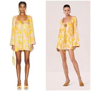 Alexis Yara Mini Long Sleeve Dress in Sunlight Yellow Size Small